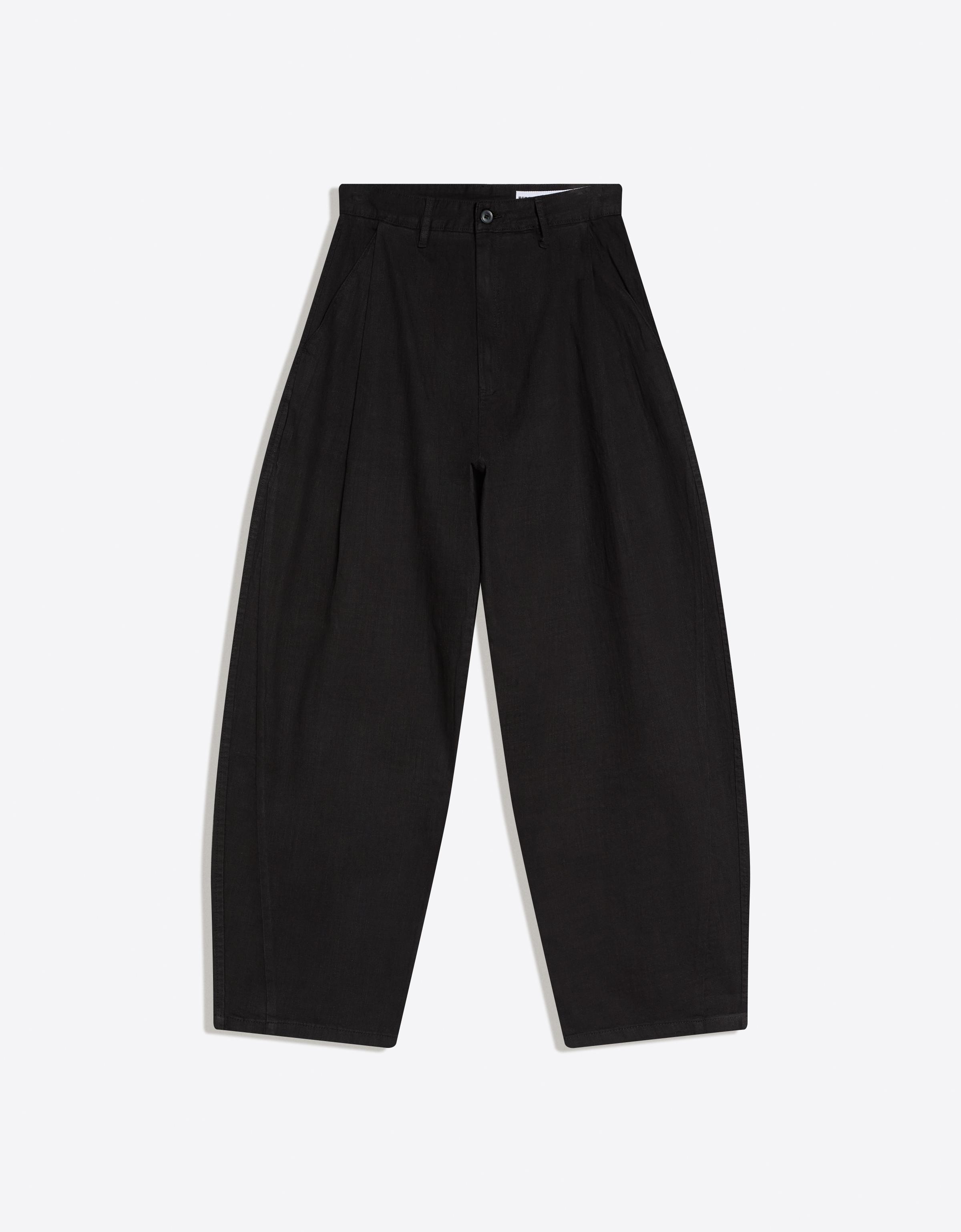 Bershka Ketenli super baggy fit pantolon