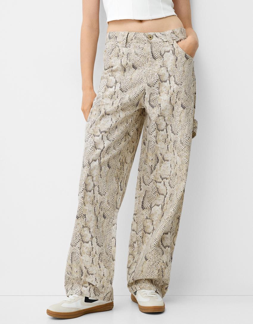 Pantalón carpenter estampado animal-Multicolor-1