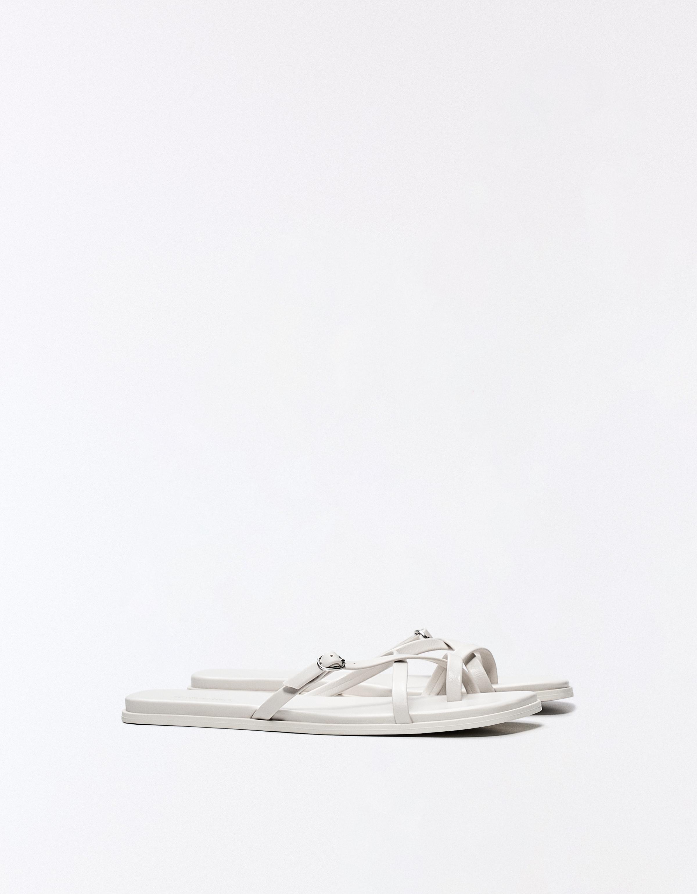 Multi-strap flat slider sandals
