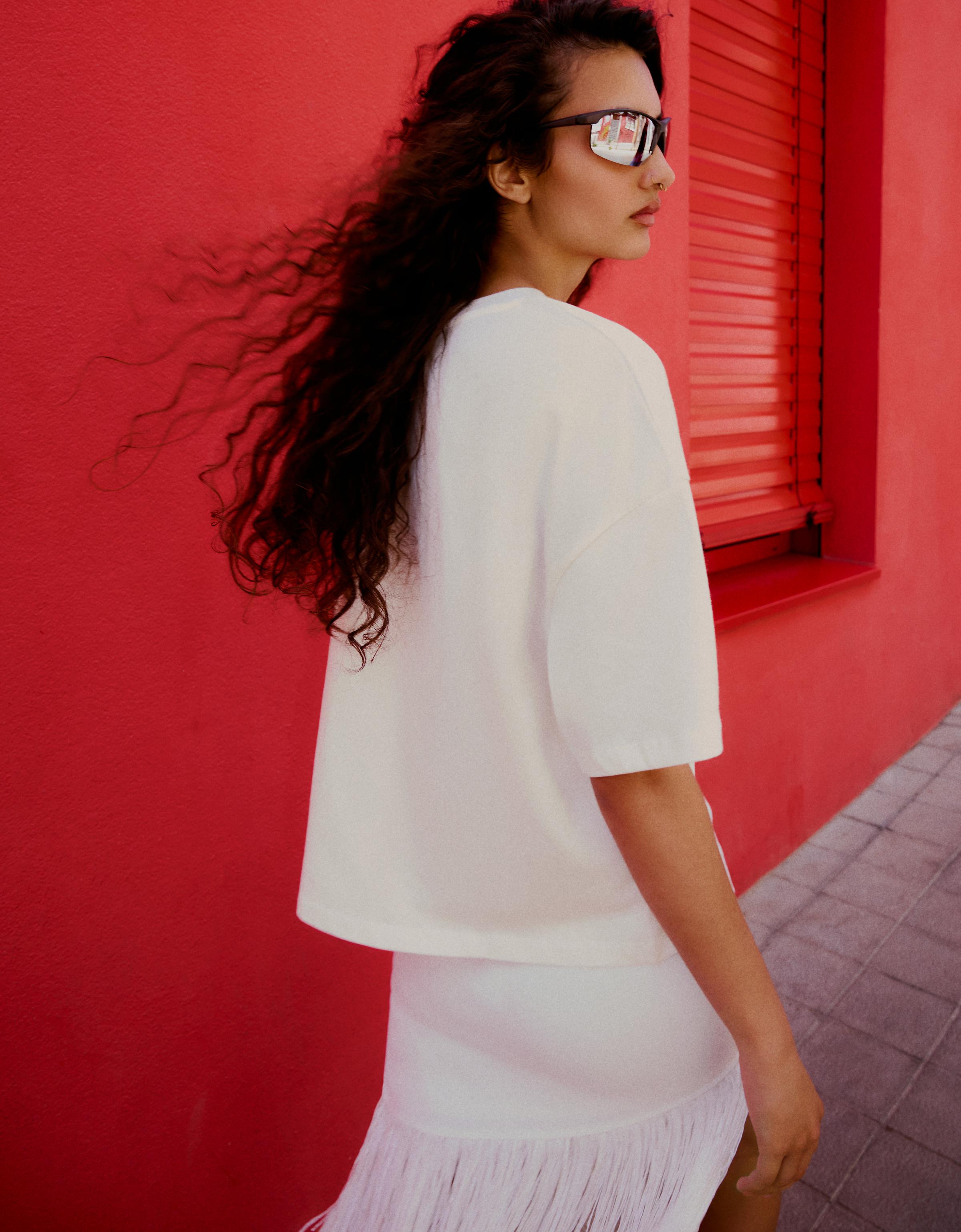 Bershka Oversize baskılı tişört görsel 7