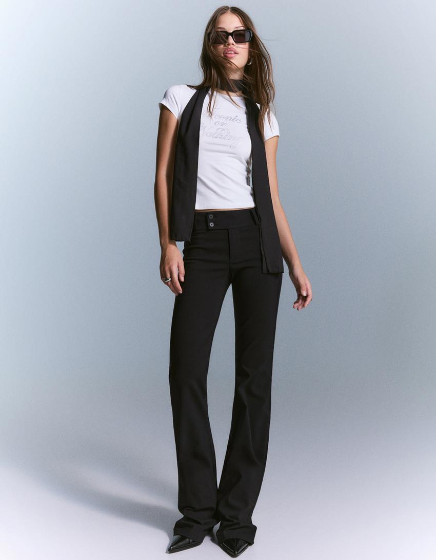 T-shirt manches courtes strass-Écru