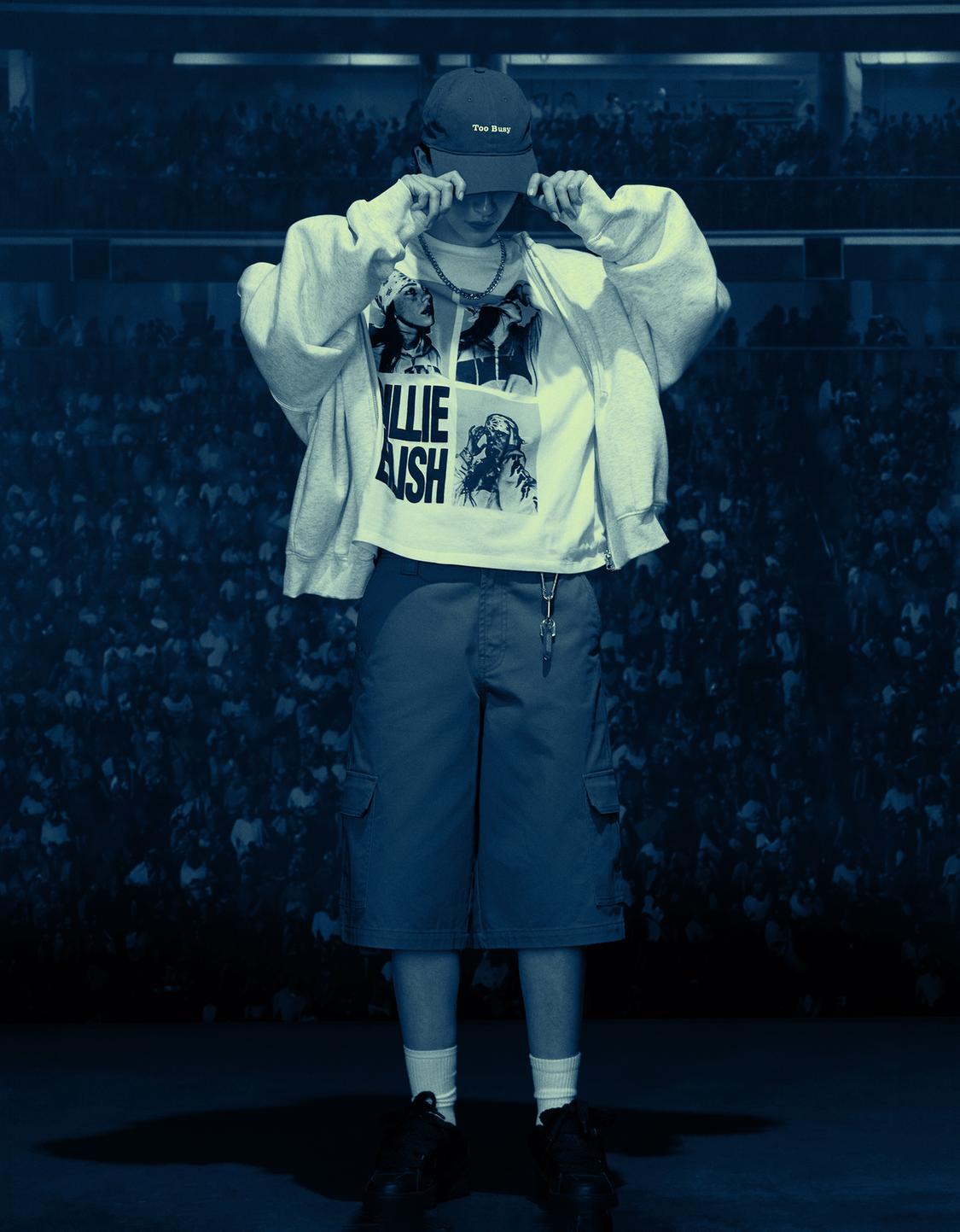 Maglietta con stampa Billie Eilish a maniche corte