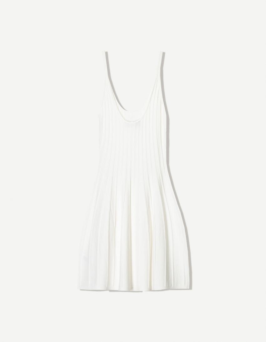 Vestido mini tirantes-Blanco