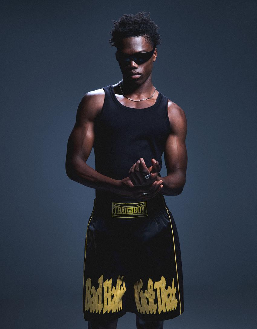 Boxy Bermuda shorts NTS X THAIBOY DIGITAL-Black