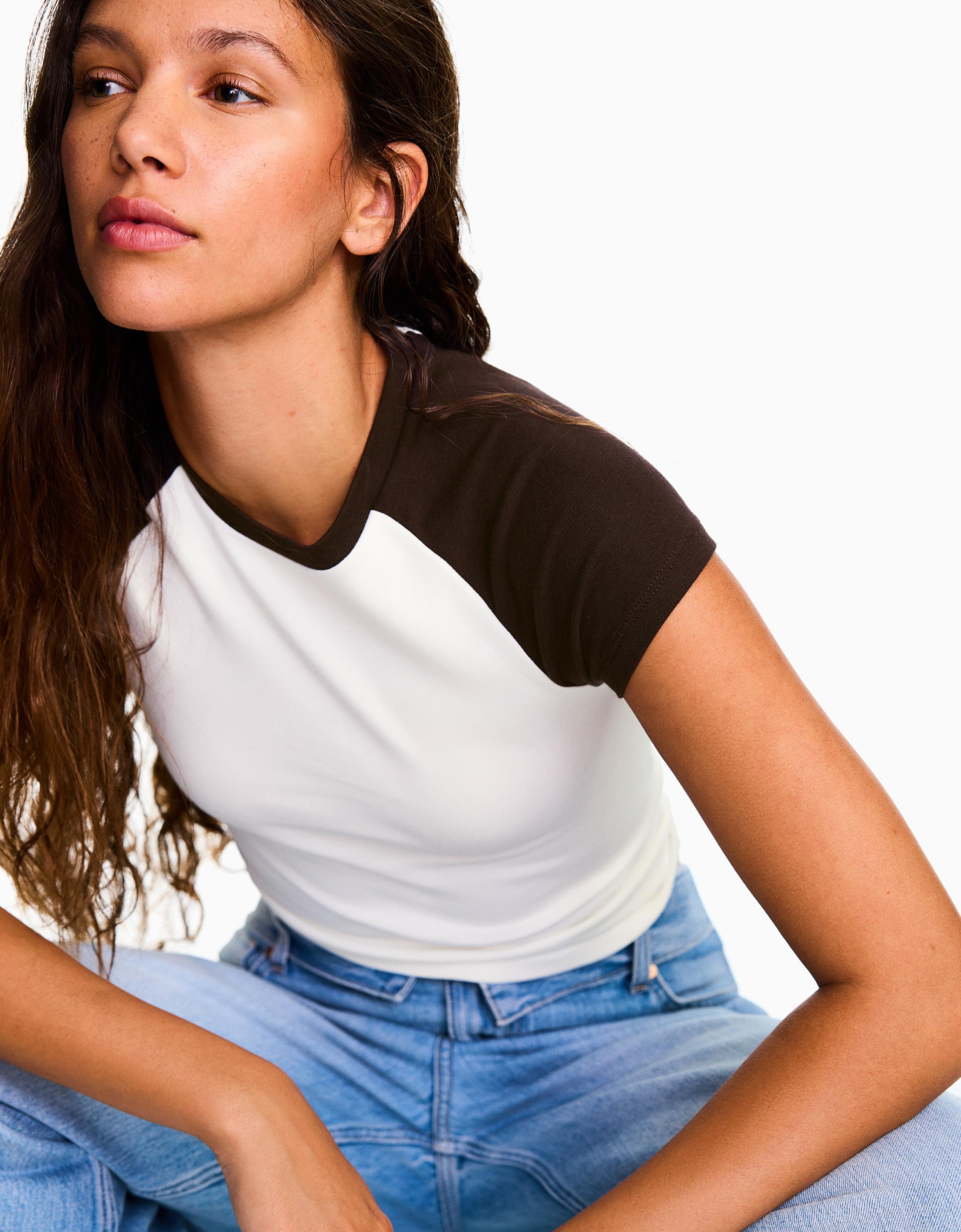 Fitted raglan T-shirt — Off white