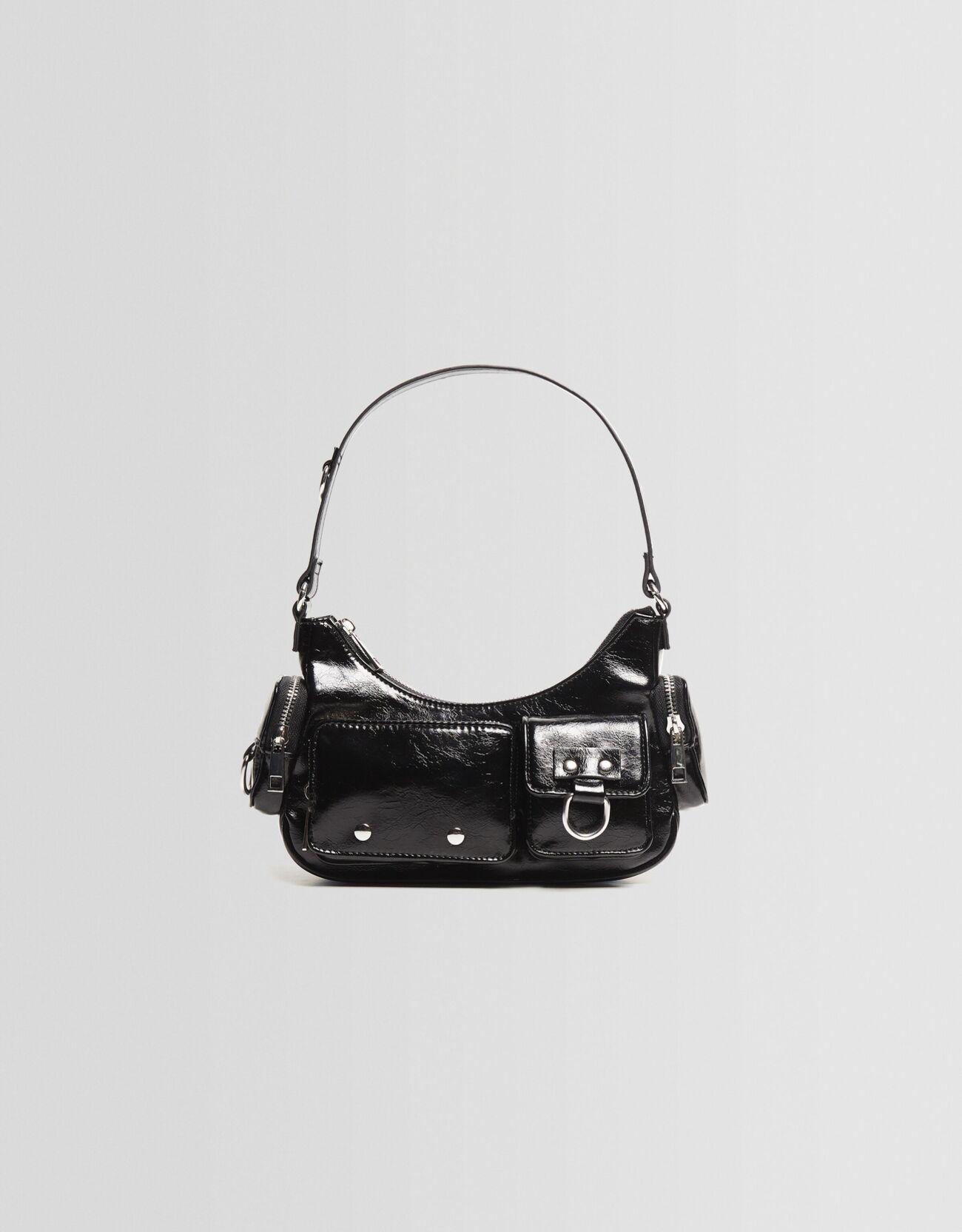 Multi-pocket shoulder bag — Black