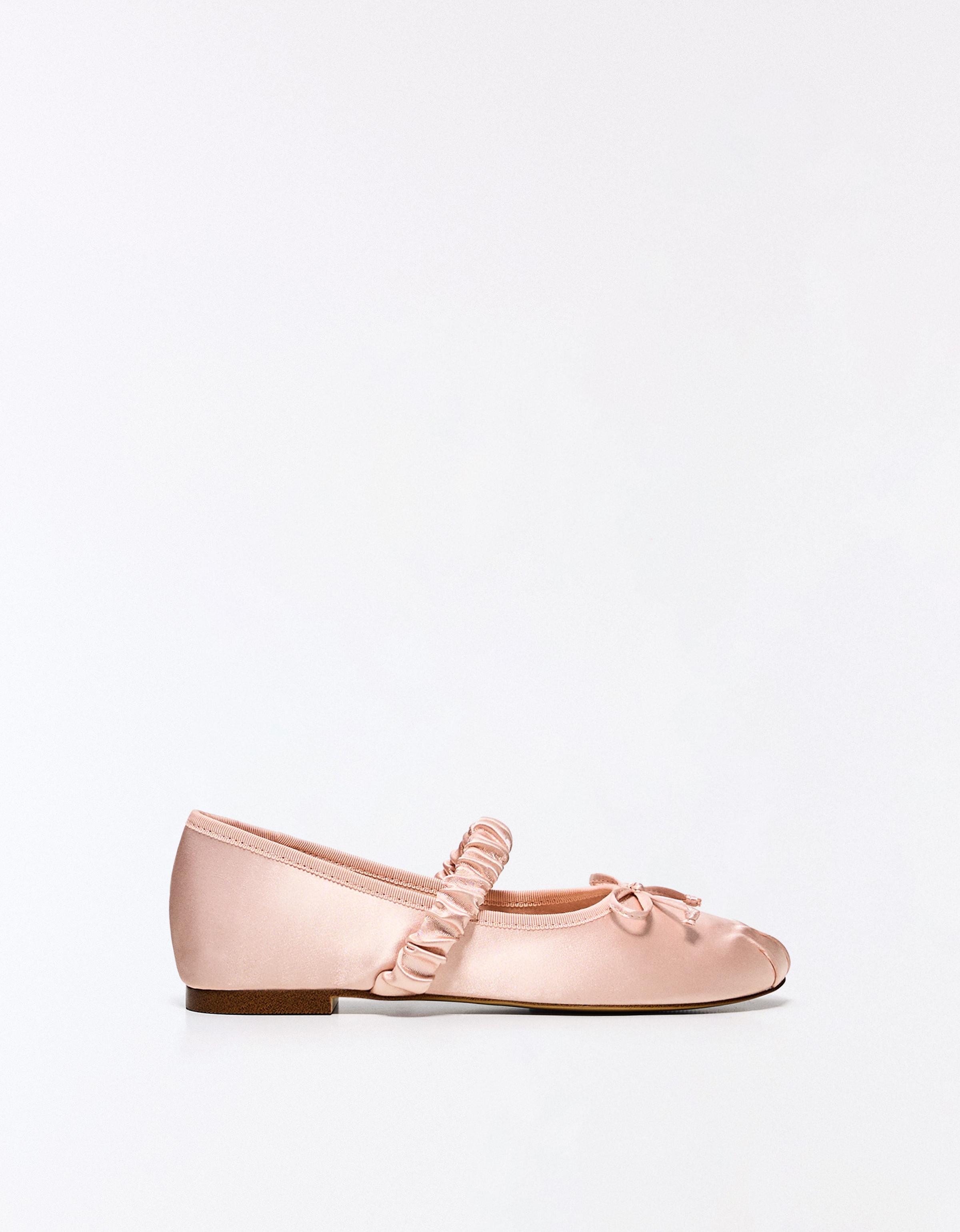 Sateen ballet flats — PINK