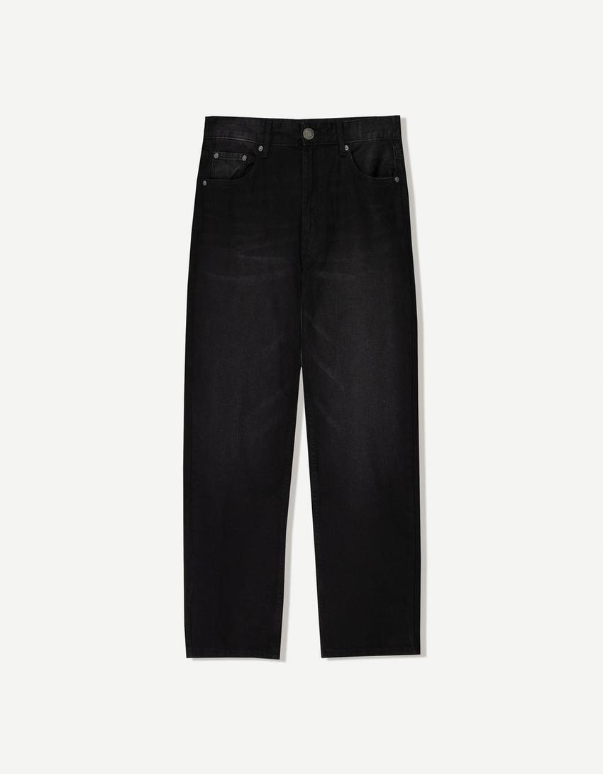Jeans straight-Negro-3