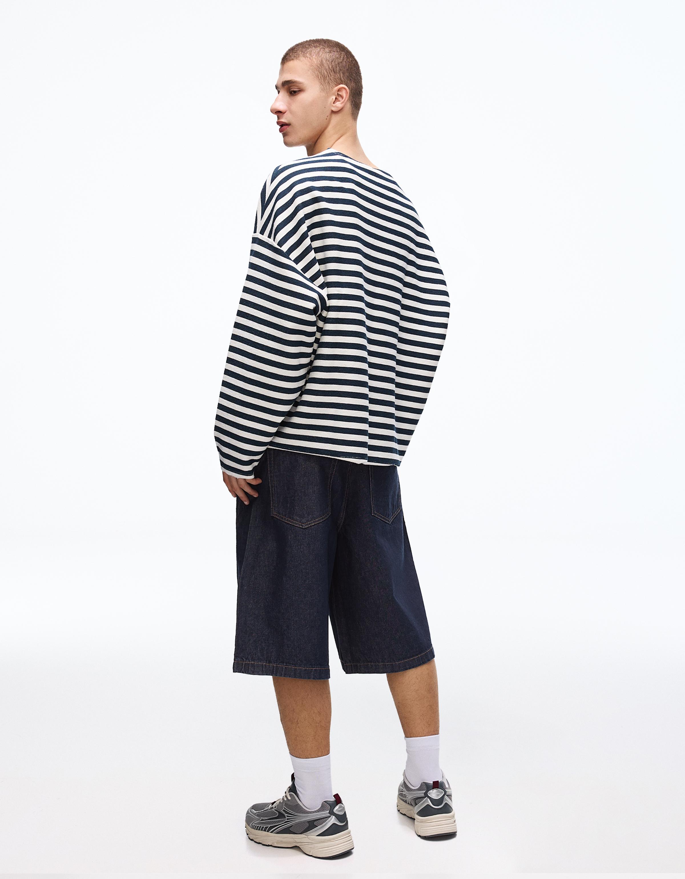 Baggy fit denim bermuda - Görsel 60