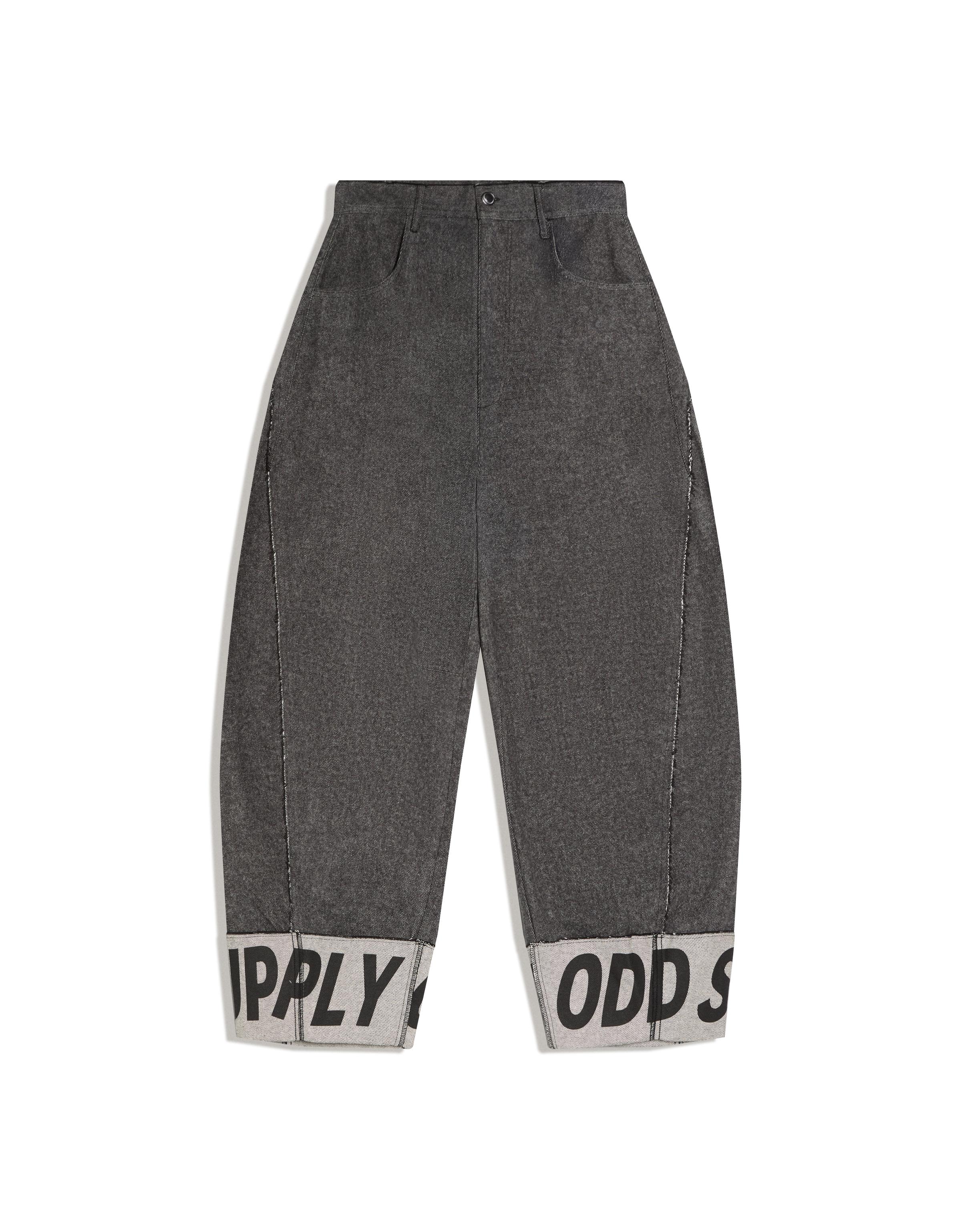 Barrel-leg print trousers