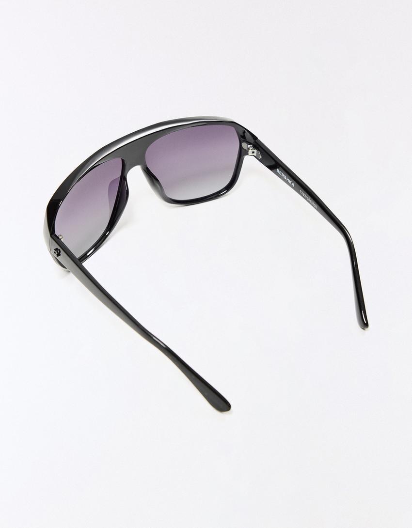 Occhiali da sole con montatura in resina-Nero