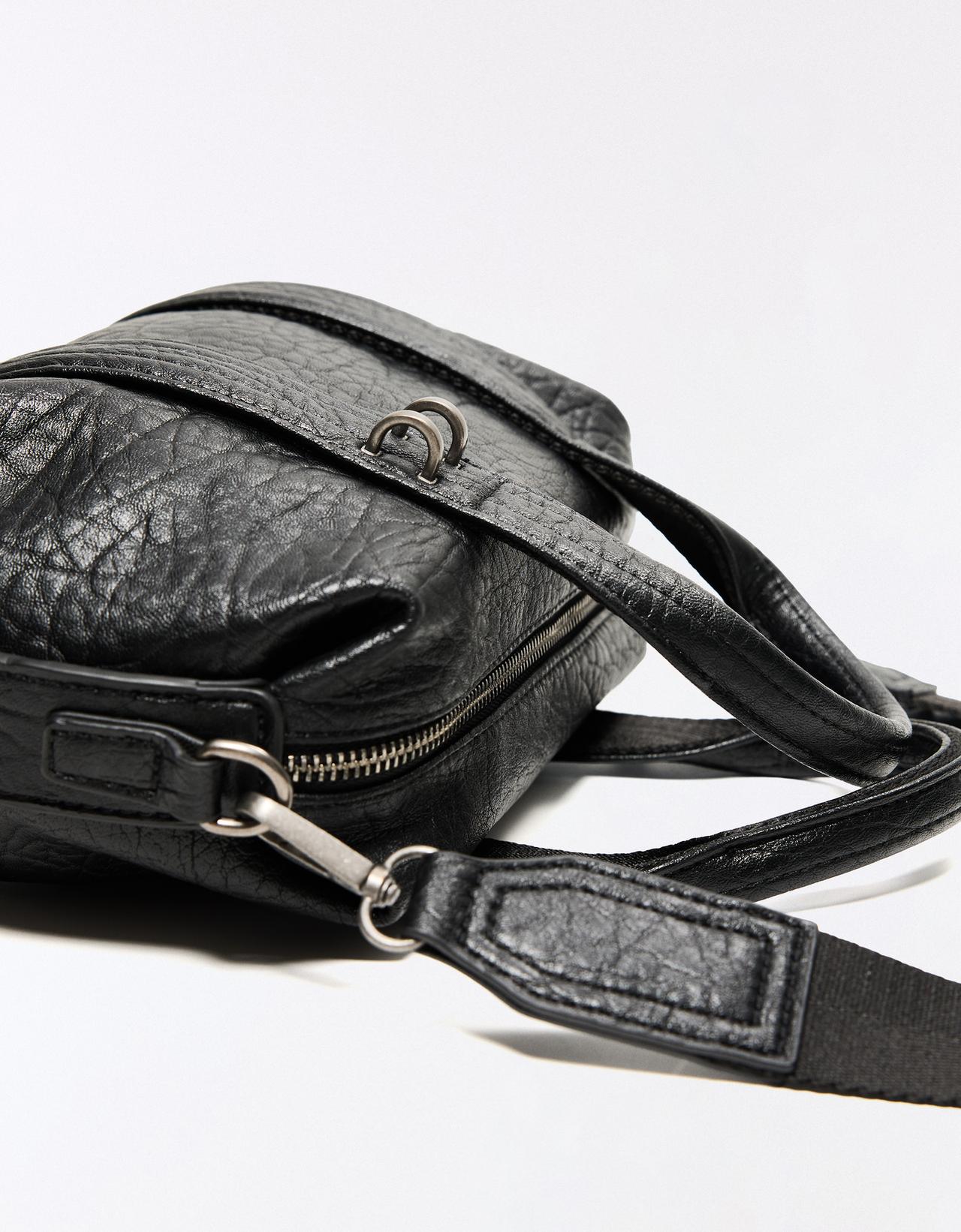 Bowling crossbody bag in leather effect — Black