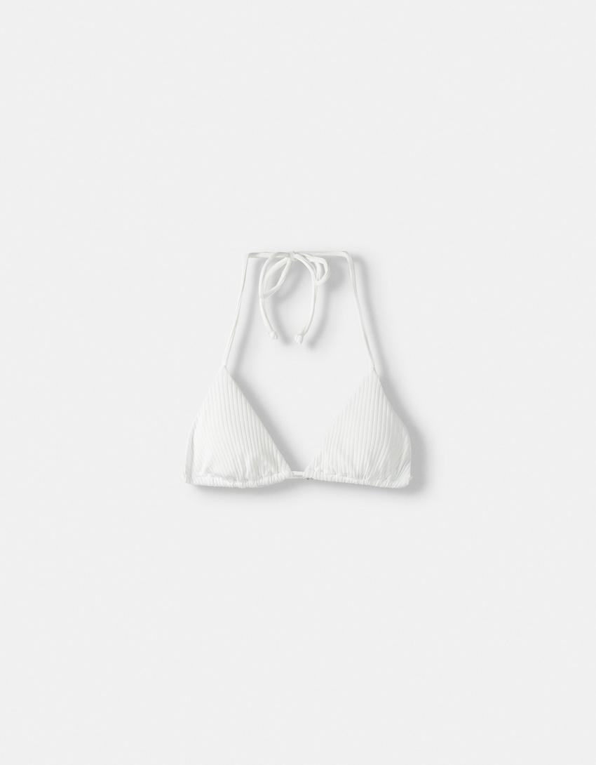 Ensemble haut et bas de bikini-Blanc-4