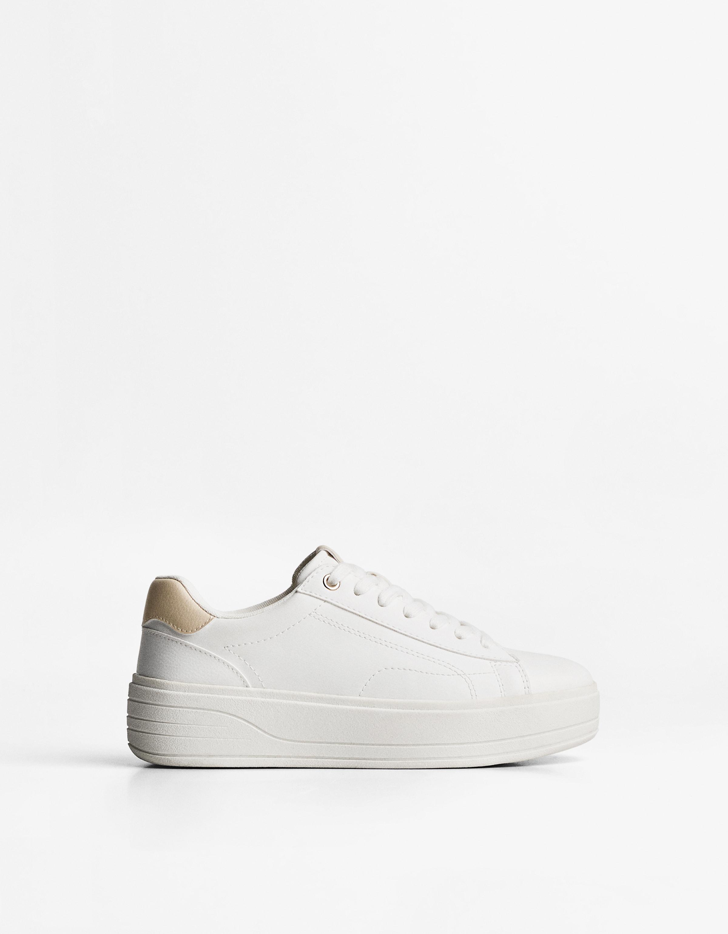 Bershka Plateausneaker Damen 41 Weiss