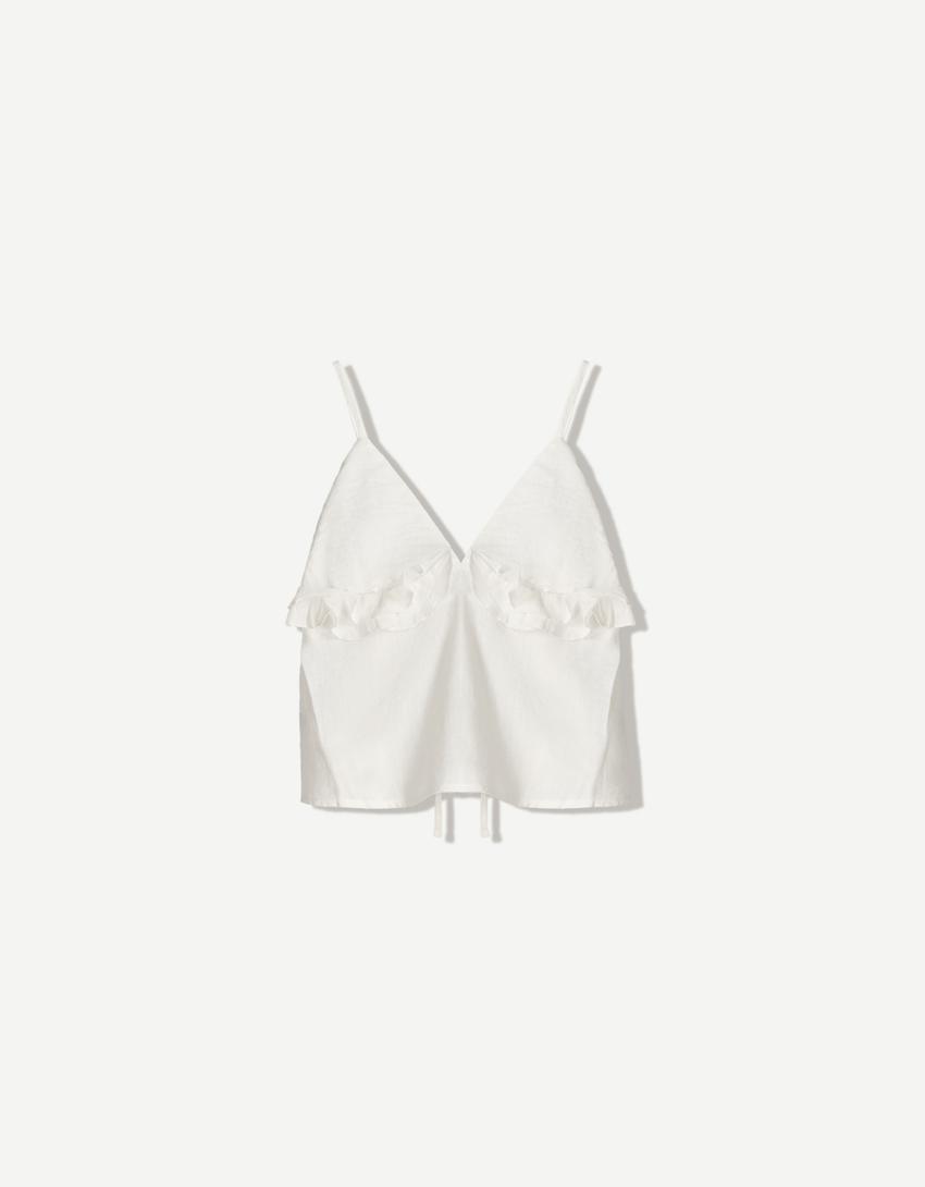 Set top e shorts semplici-Bianco-3