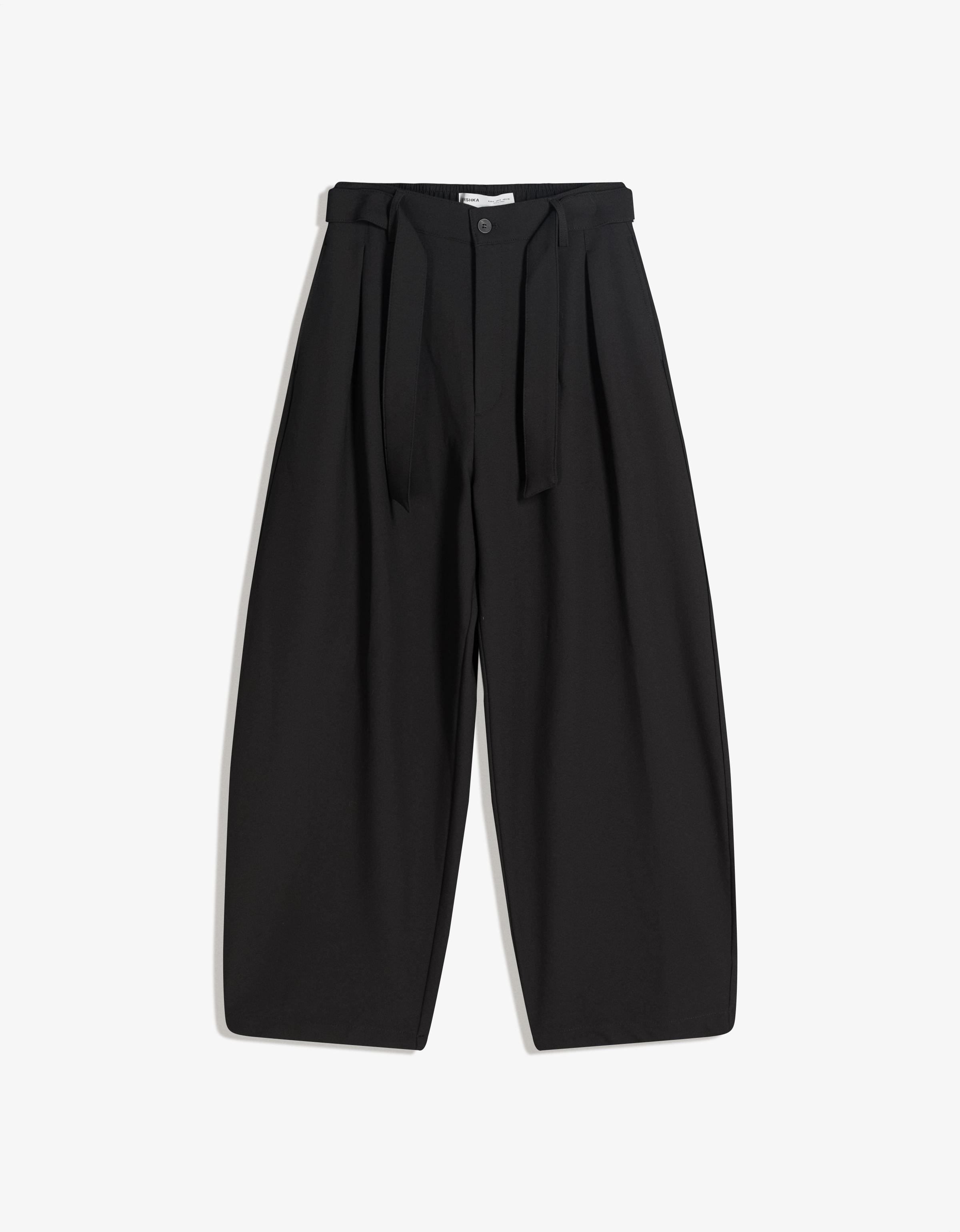 Barrel fit tailored fit kemerli pantolon - Görsel 10