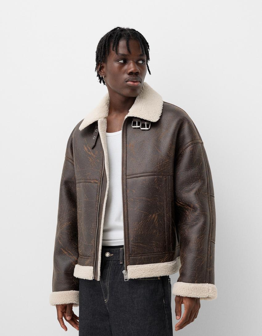 Biker Jacket Giubbotto Di Pelle Giallo Bershka Giubbino Di Pelle