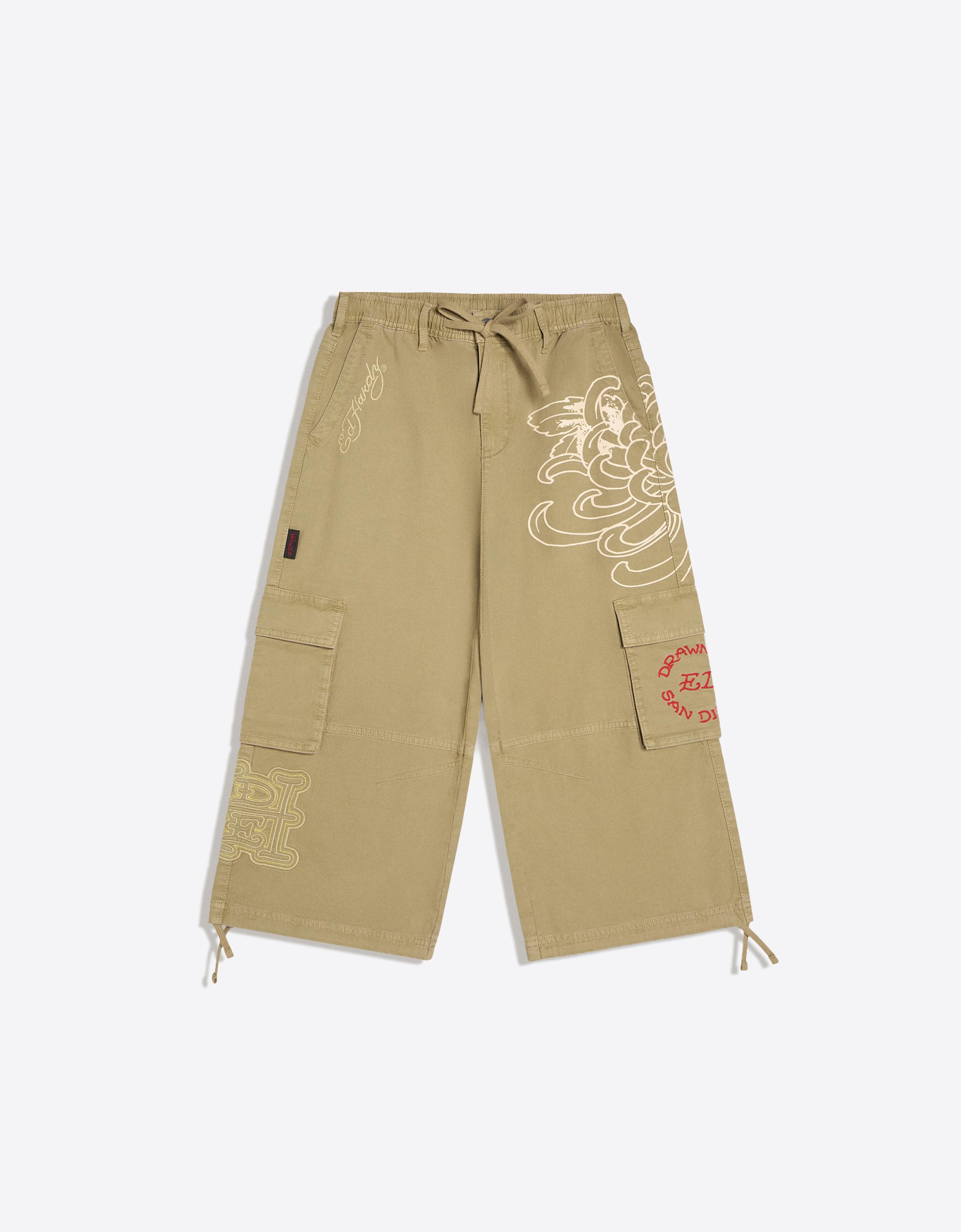 Bershka ED HARDY x BERSHKA uzun bermuda şort