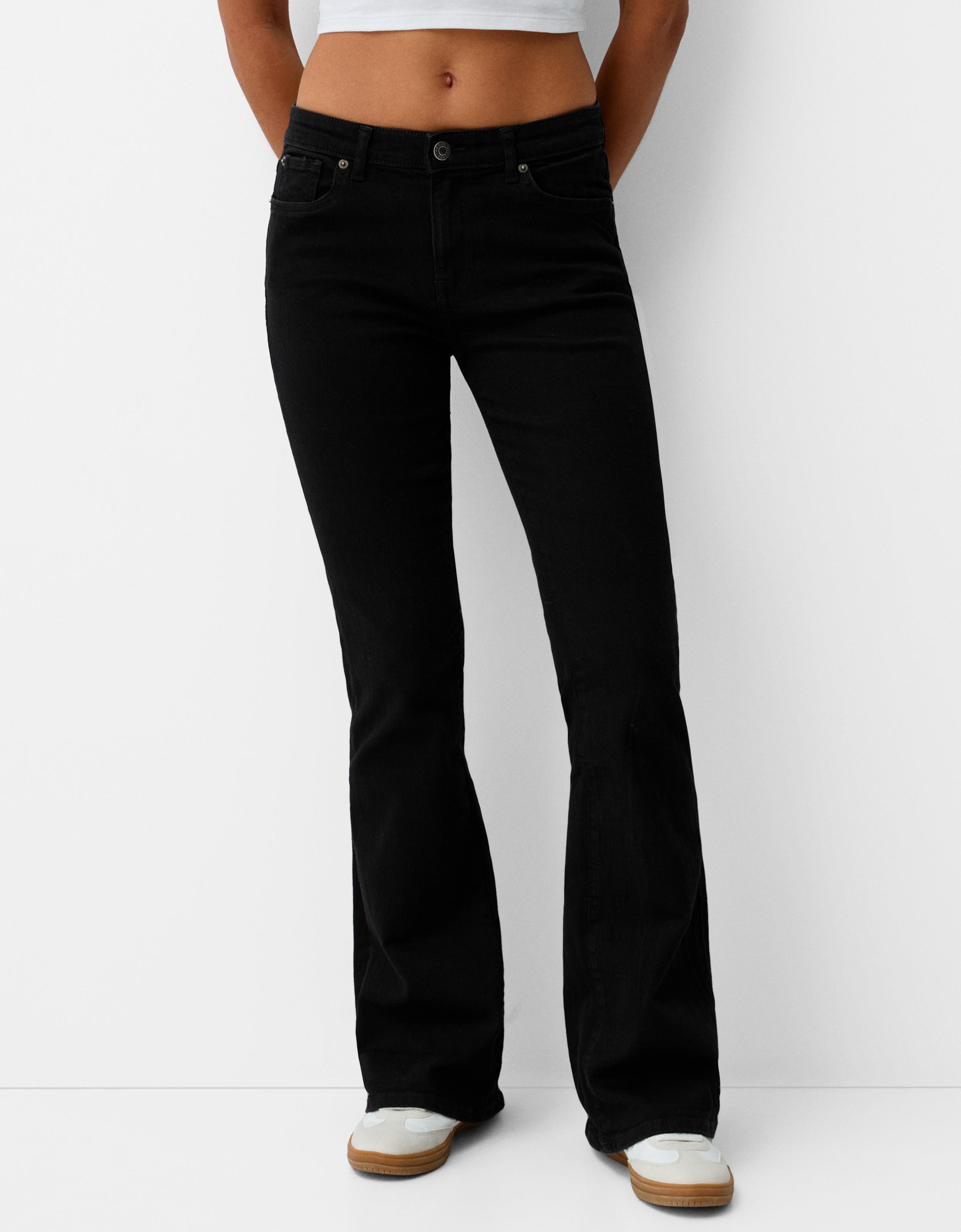 Bershka Jeans-Schlaghose Damen 40 Schwarz