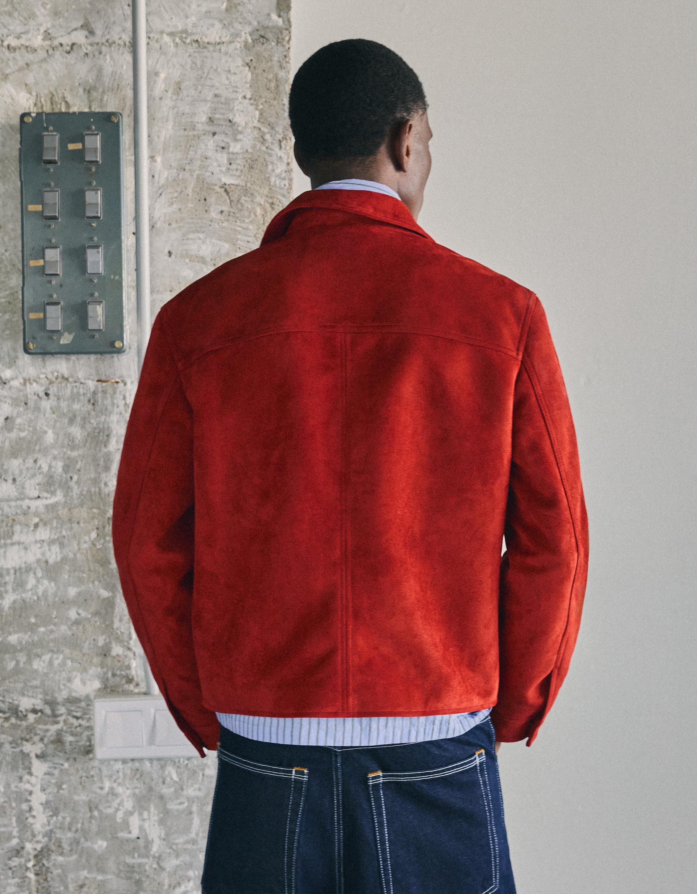 Faux suede jacket — Red