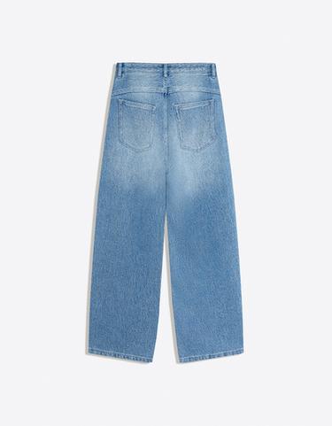 Textured barrel-leg jeans — Light blue 6