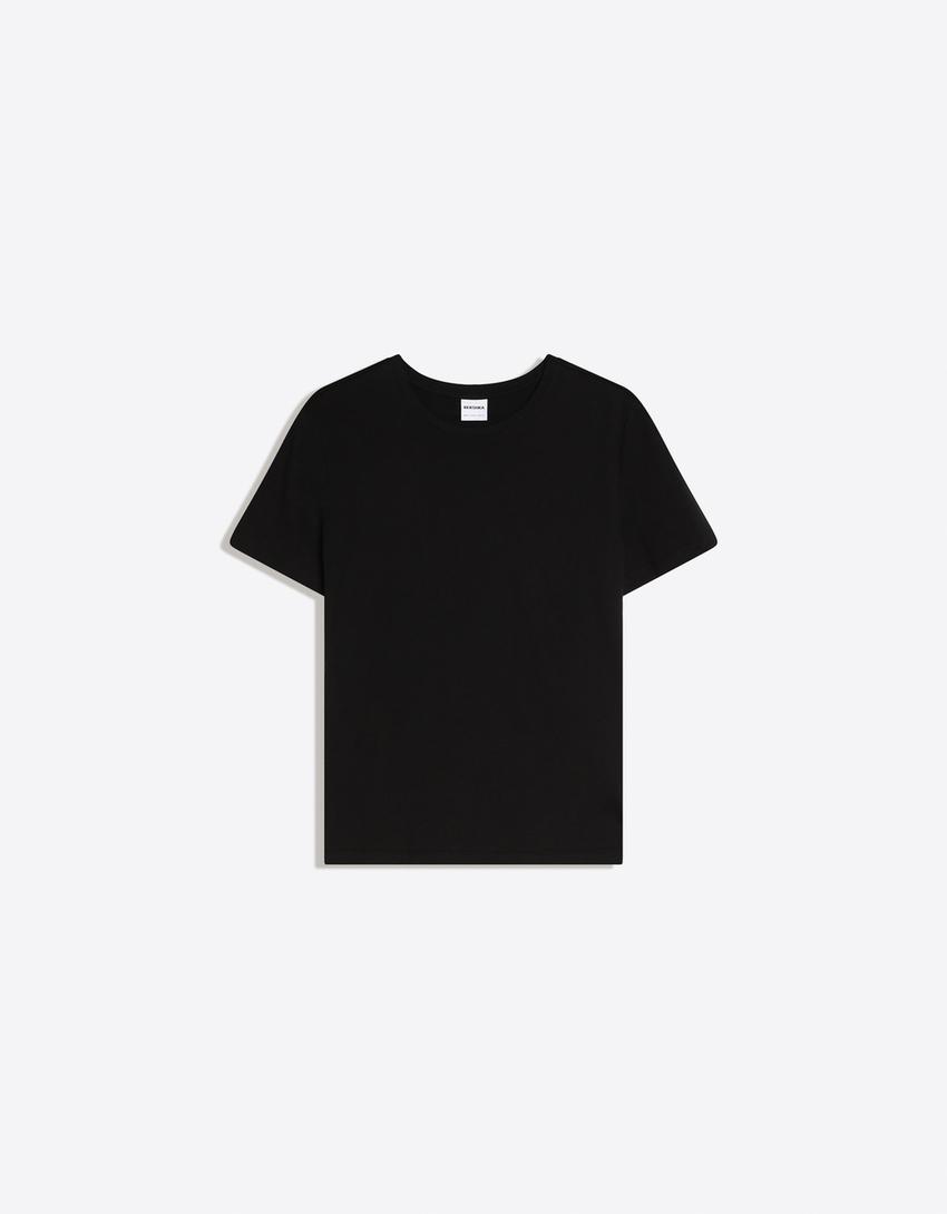 Camiseta manga corta básica-Negro