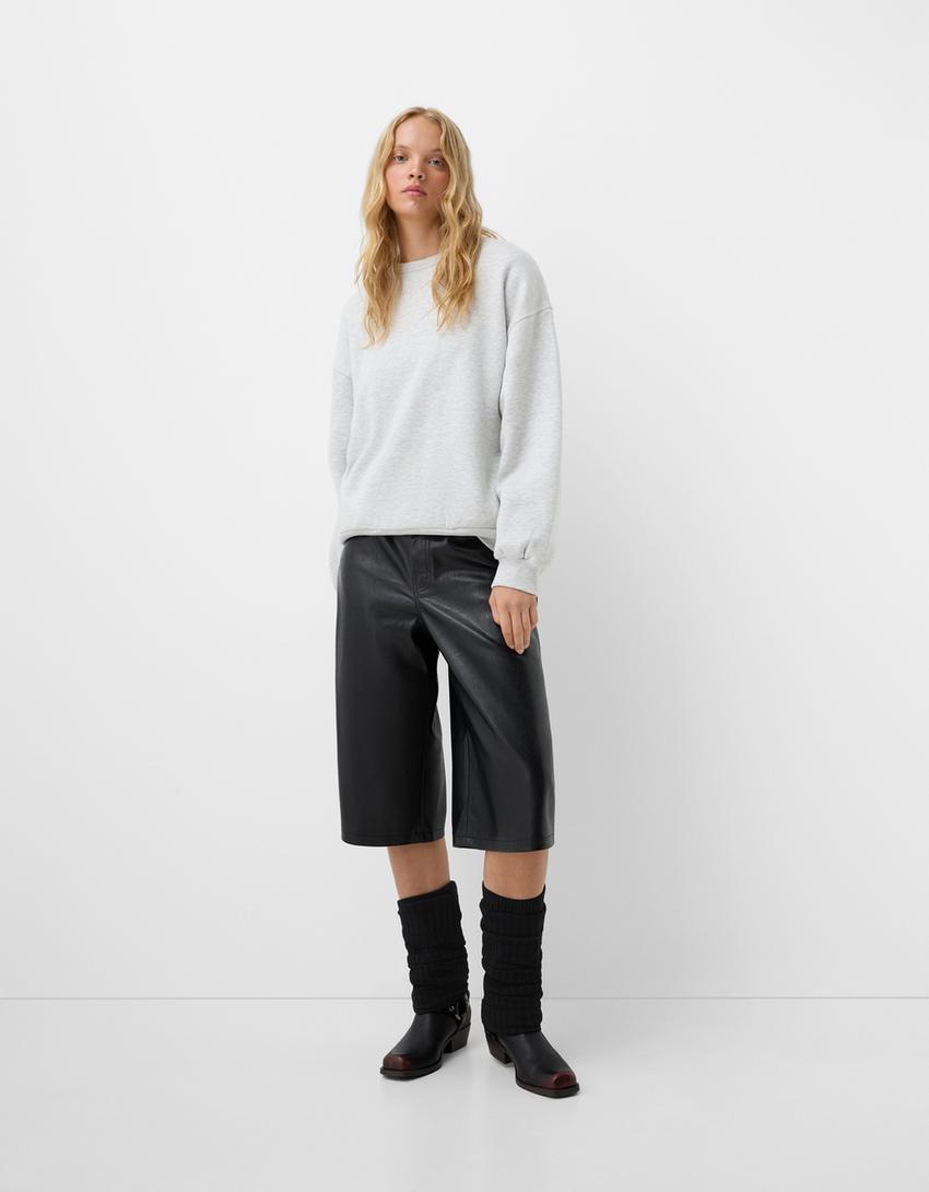 Ribbed leg warmers-Black