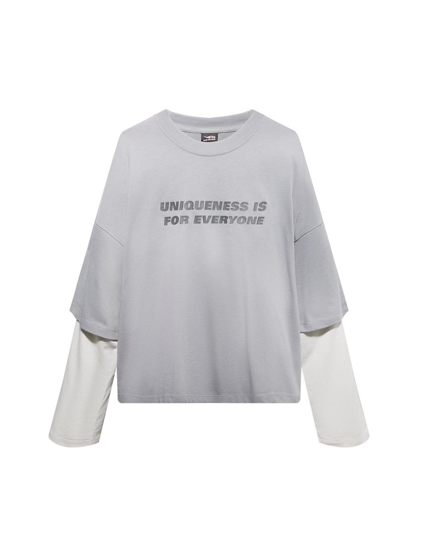 Langærmet T-shirt out of core-Mørk grå