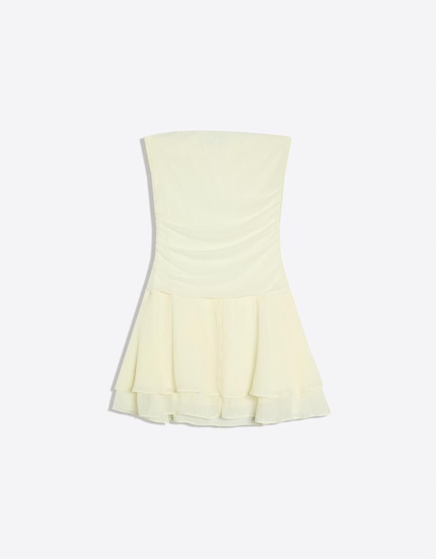 Robe mini bandeau-Jaune