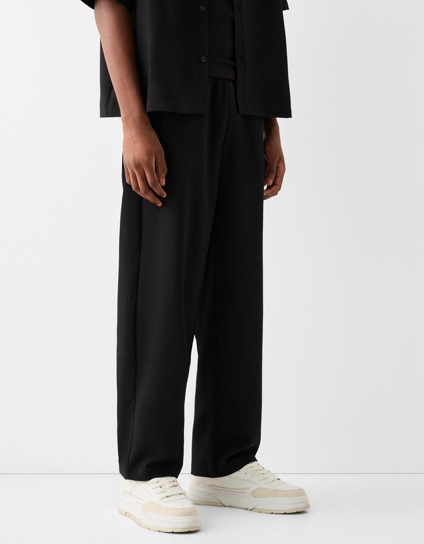 Pantalon carotte tailleur-Noir-5