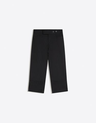 Wide turn-up capris — White / Black 5