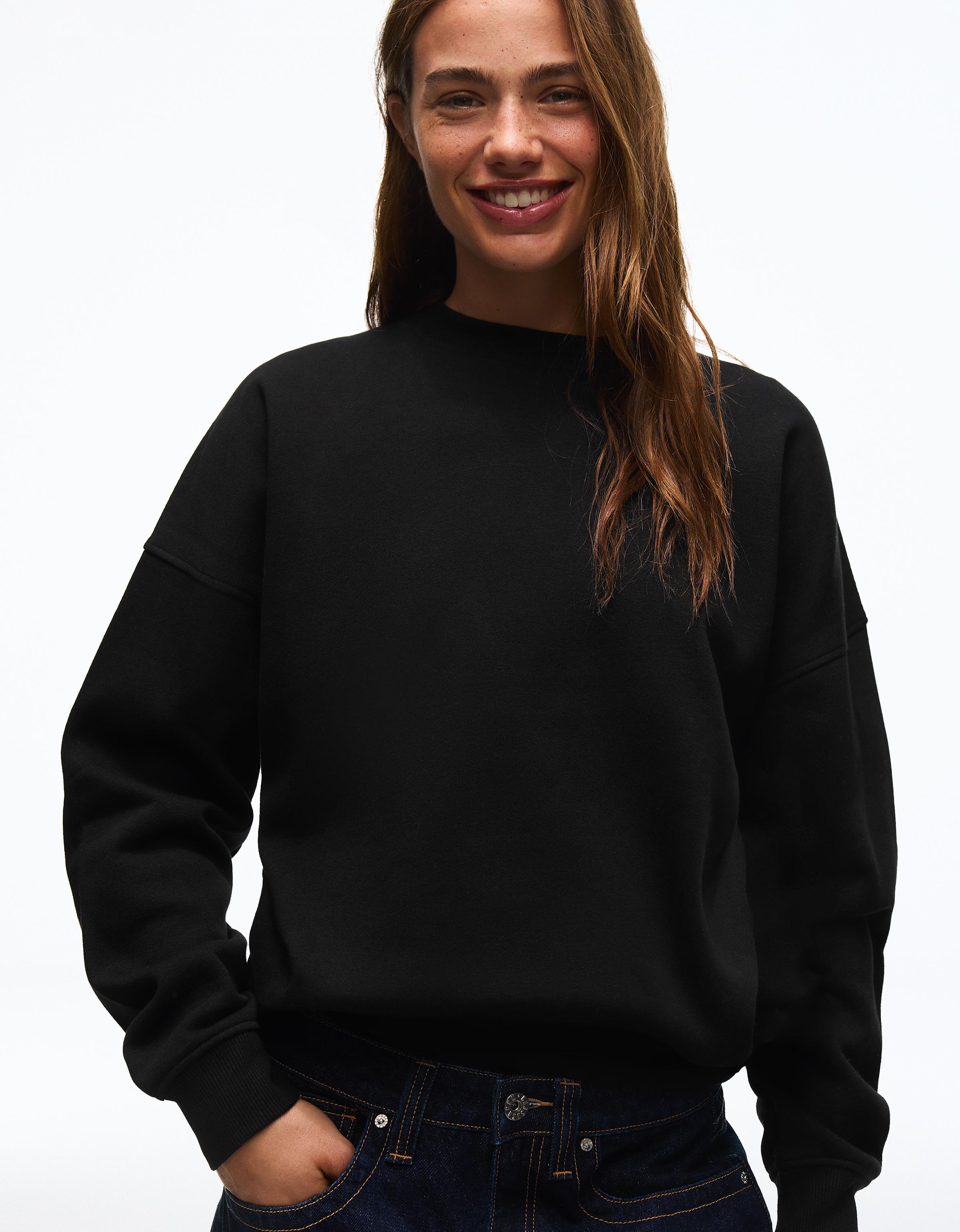 Round neck sweatshirt — Black