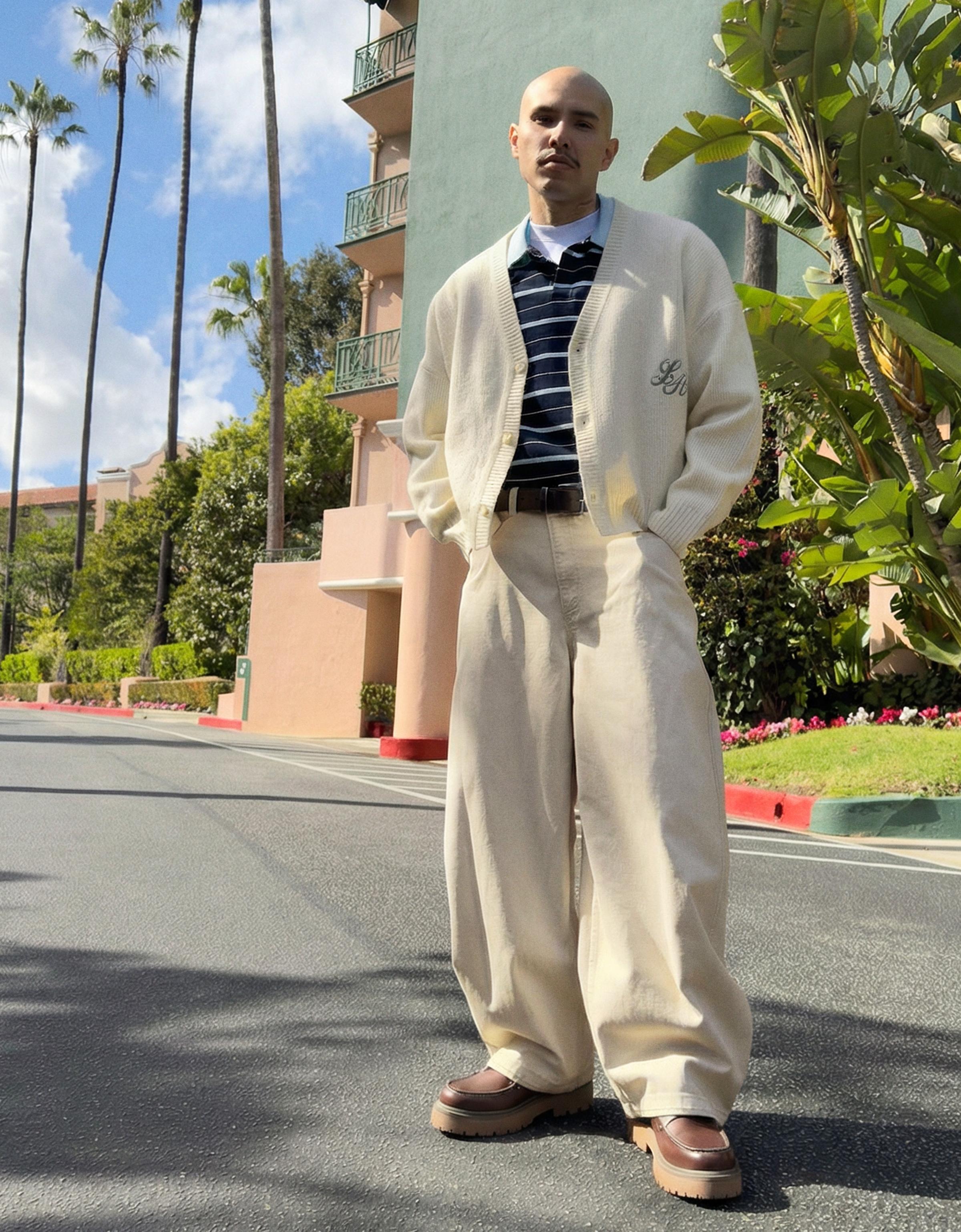 Baskılı düğmeli boxy fit ceket - Görsel 16