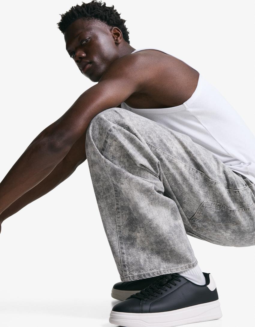 Basic sneakers-Zwart-1