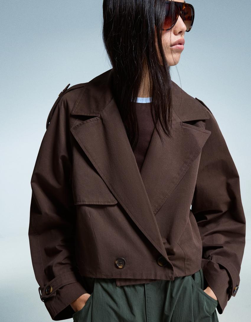 Blouson trench court-Marron