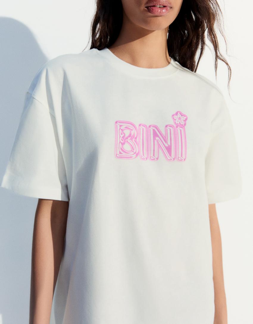 BINI oversize print T-shirt-Off white