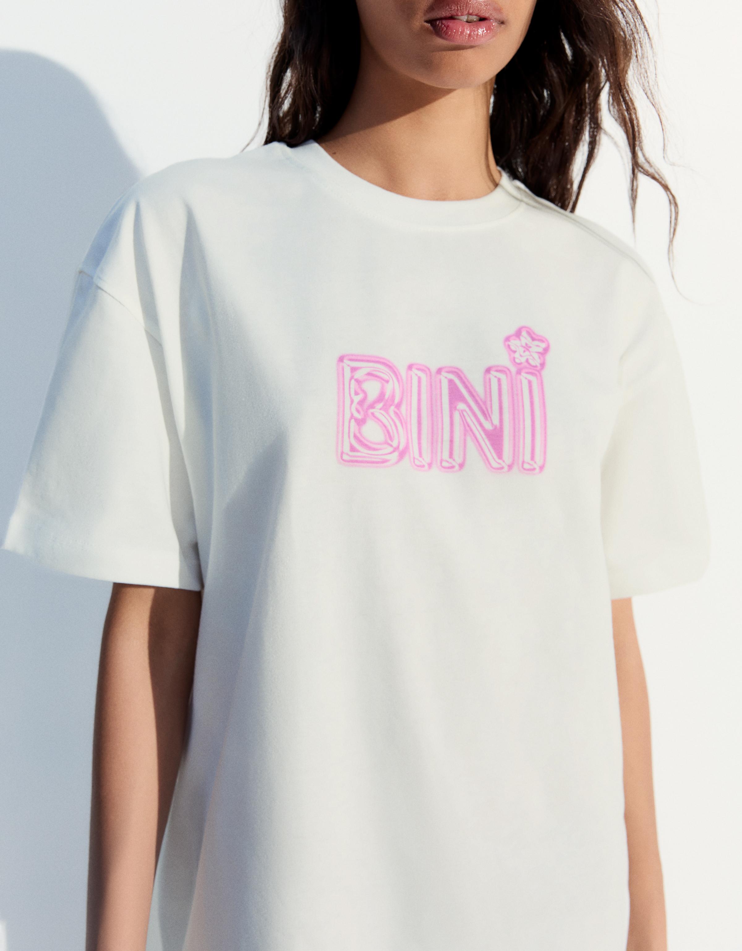 Bershka BINI baskılı oversize tişört görsel 7