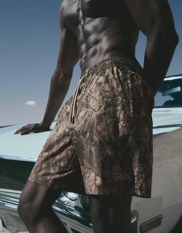 Boxy print swimsuit — Brown 3