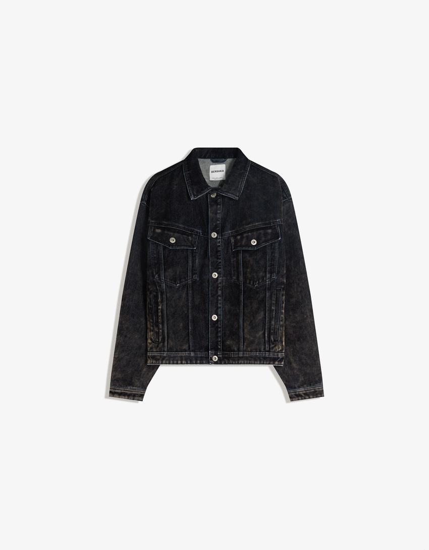 Jaqueta jeans Boxy fit-Marrom-plane