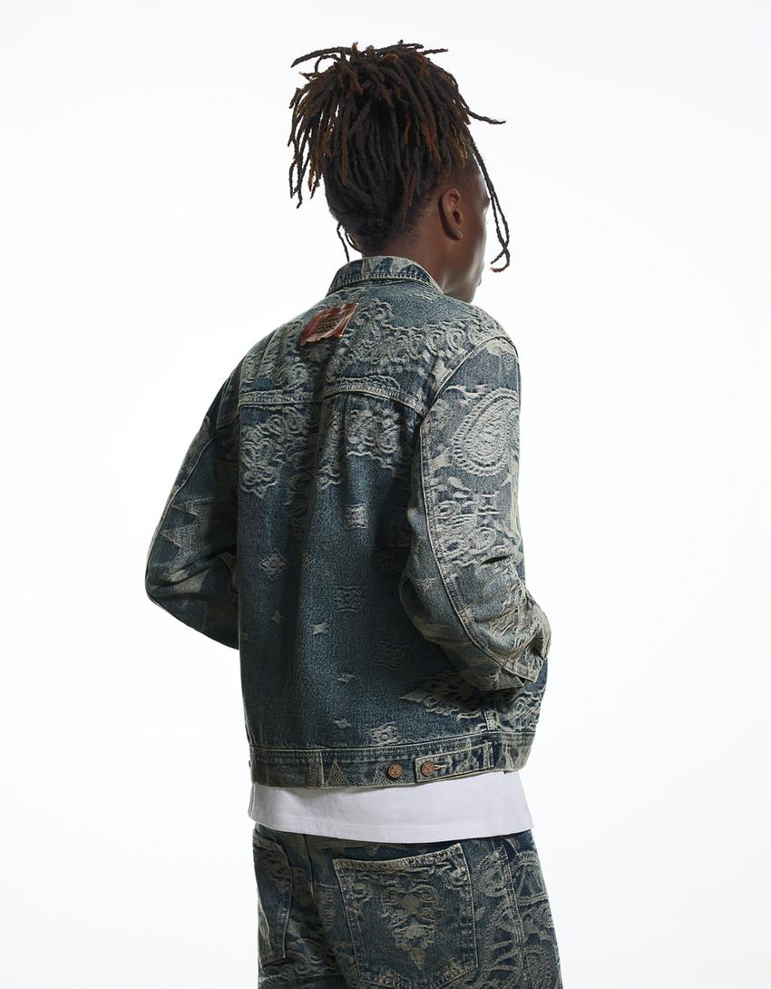 Veste en jean ARIES X BERSHKA-Bleu lavé