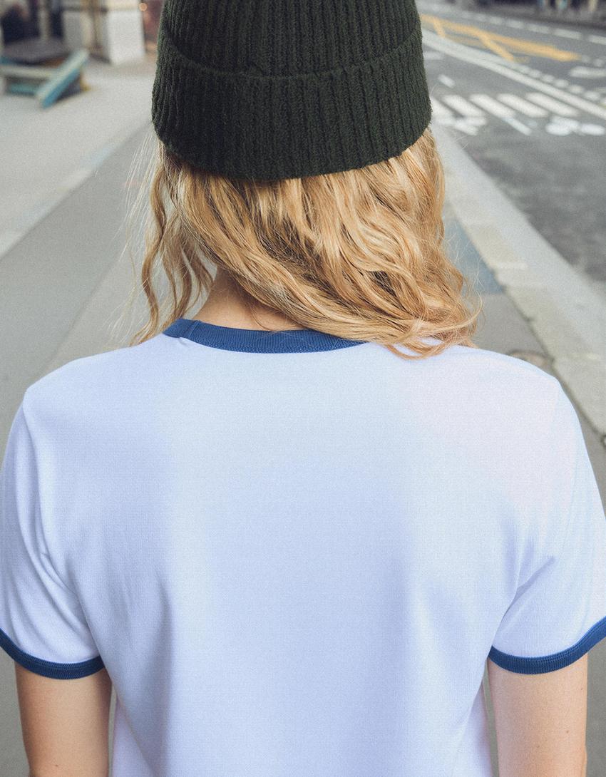 T-Shirt mit Donald Duck, kurzen Ärmeln, Rippbündchen und Kontrastprint-Weiss