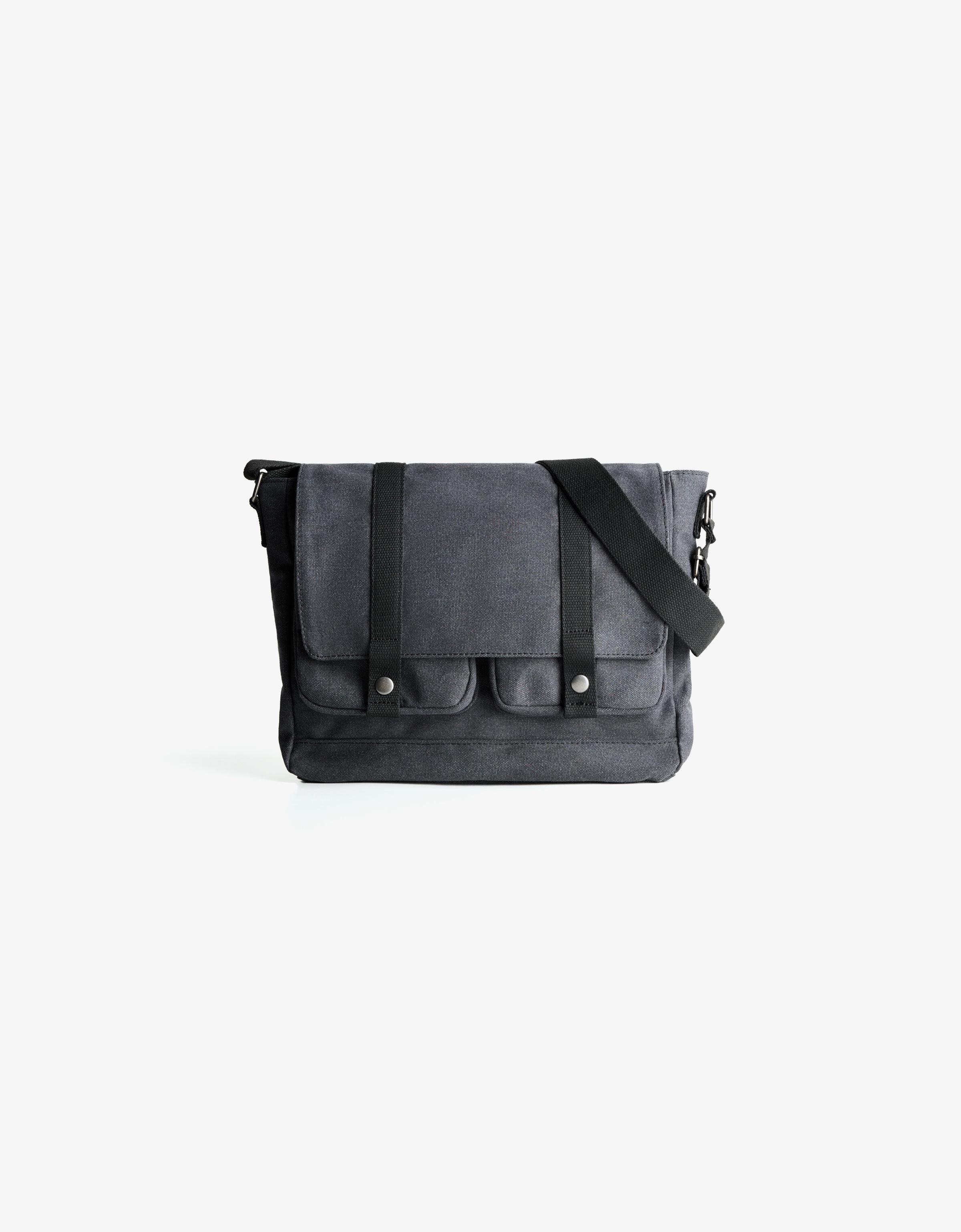 Bershka Tasche Mit Fronttaschen Herren M Schwarz