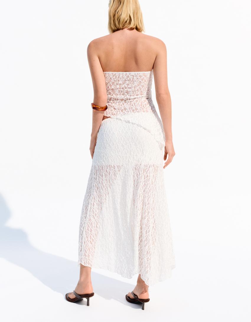 Set top e gonna midi in pizzo-Bianco Roto-1