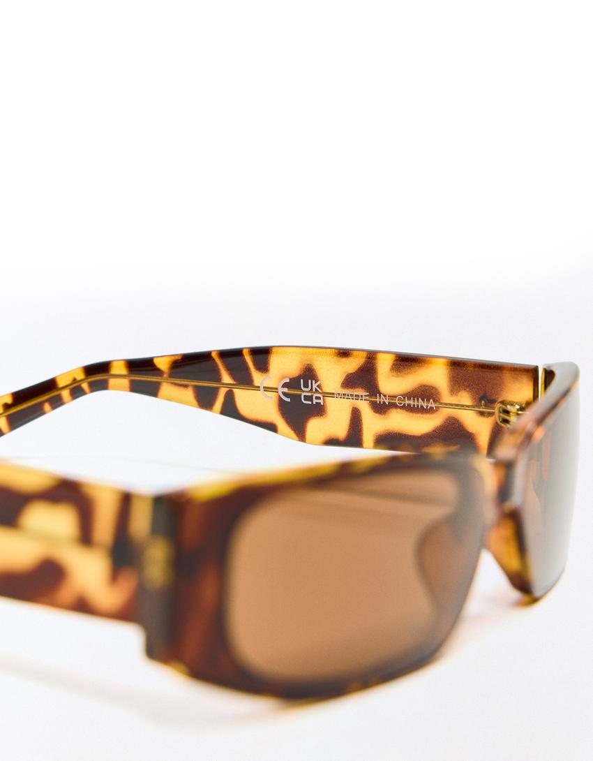 Lunettes de soleil rectangulaires-Marron