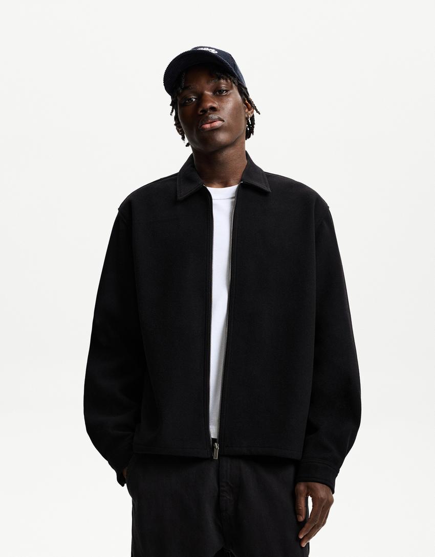 Bershka Pantaloni In Vernice Neri Giacca Camicia Jeans Bershka