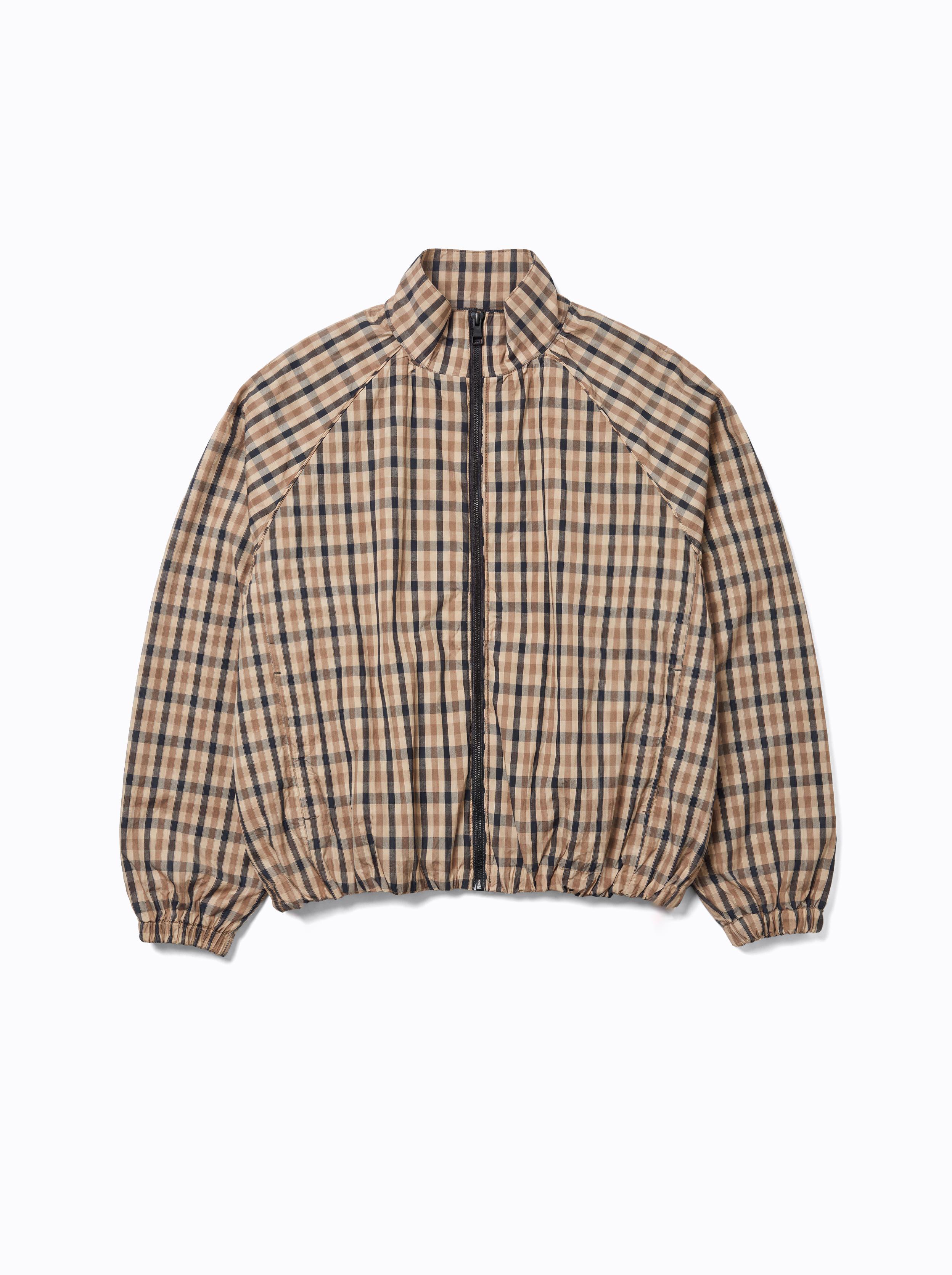 Check nylon jacket — Cream