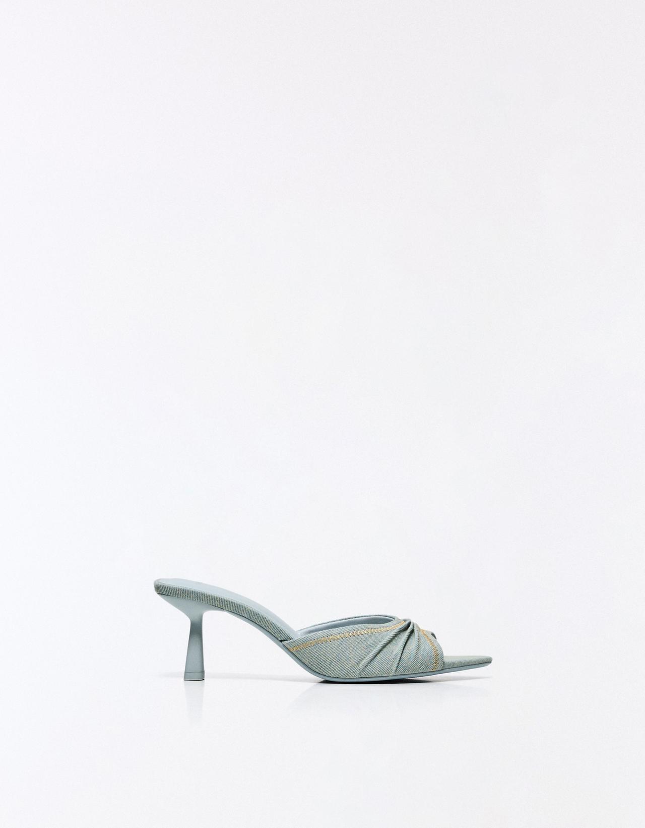 Ruched mule heels — Washed out blue