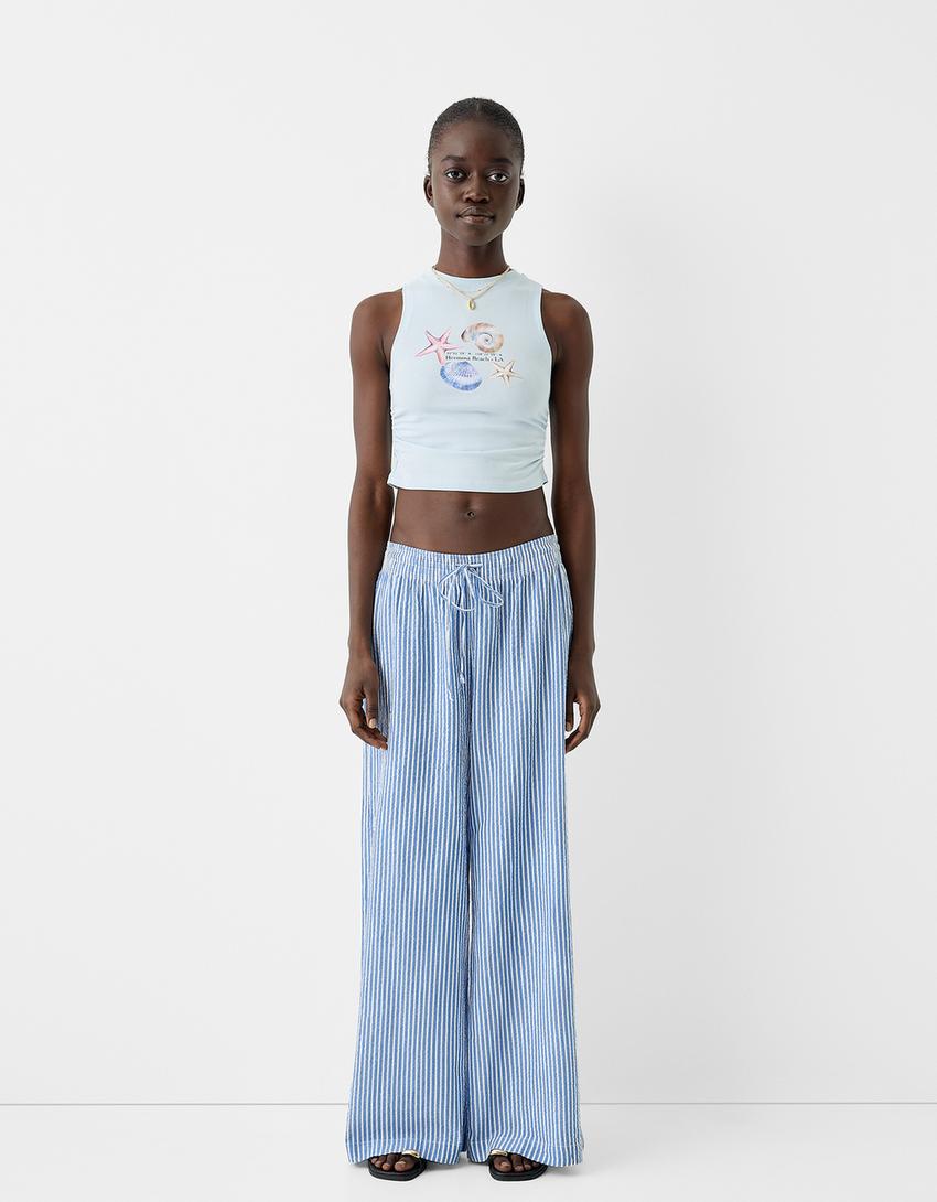 Printed tank top-Light blue-3