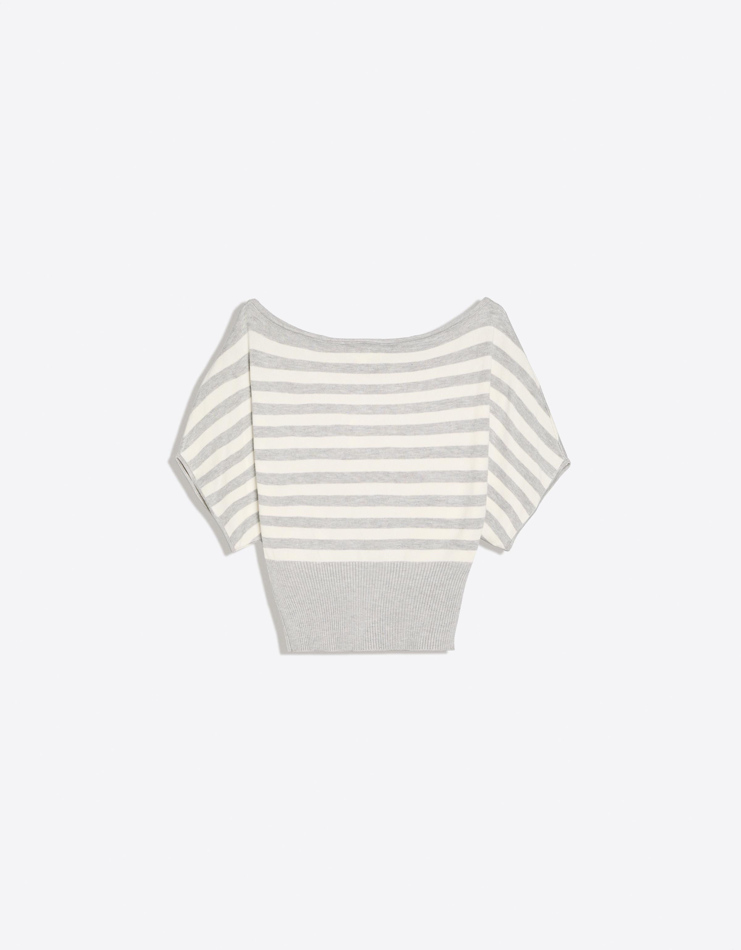 Asymmetric neck T-shirt — Grey