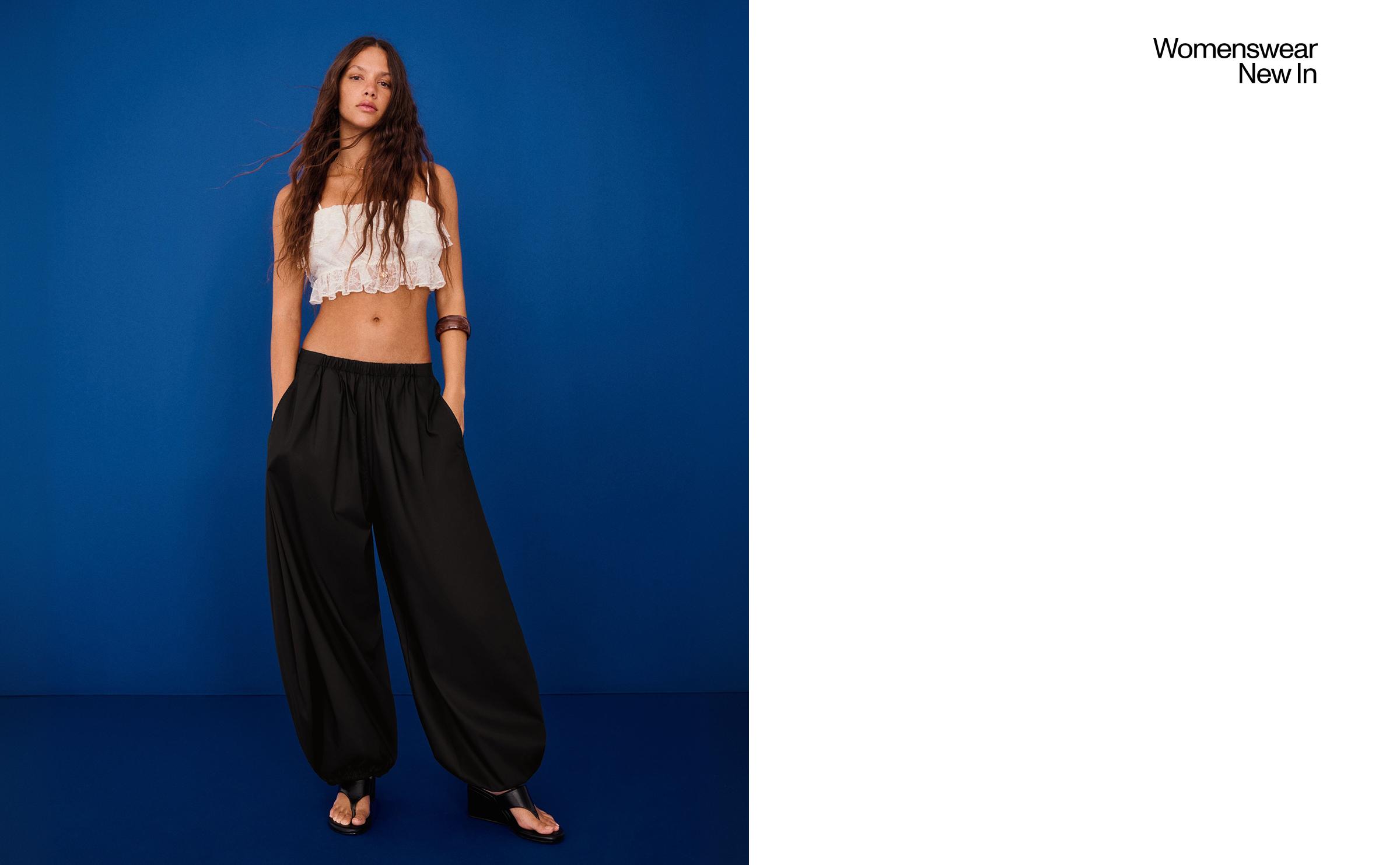 Poplin bloomer trousers — Black